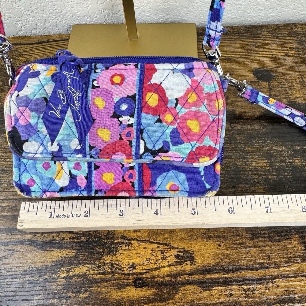 Vera Bradley Wallet Crossbody Set‎ Women Floral Quilted Zip Around Purple x2 - Picture 11 of 16